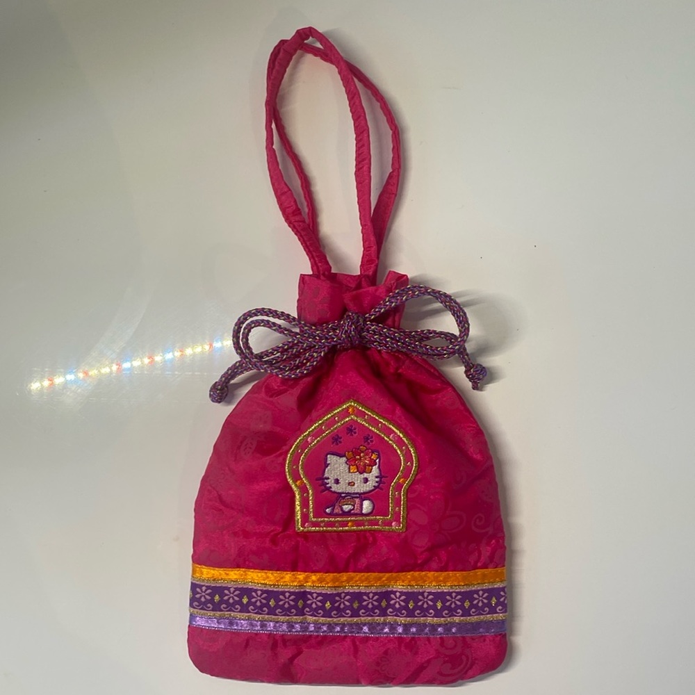 Hello Kitty Vintage Vibrant Pink Satin Mini Satchel